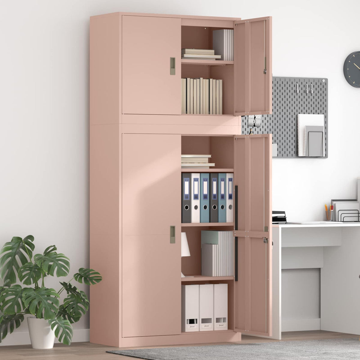 vidaXL Storage Cabinet 2 pcs 90 x 40 x 160 cm Steel Lockable
