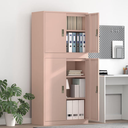 vidaXL Storage Cabinet 2 pcs Pink 80 x 40 x 175 cm Steel Lockable 1
