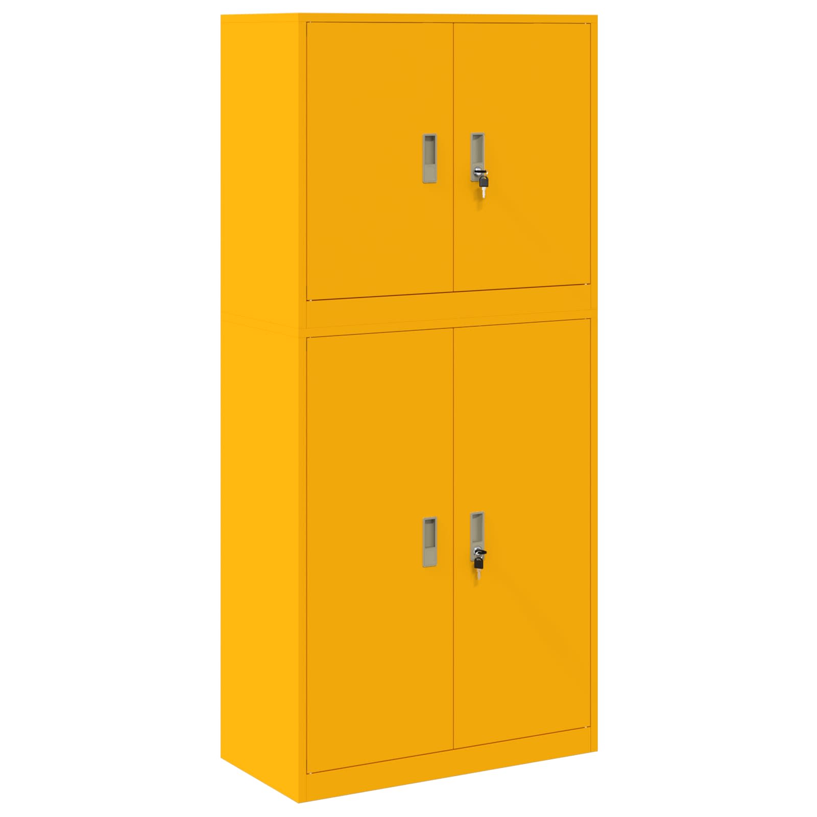 vidaXL Storage Cabinet 2 pcs Mustard Yellow 80 x 40 x 175 cm Steel 2