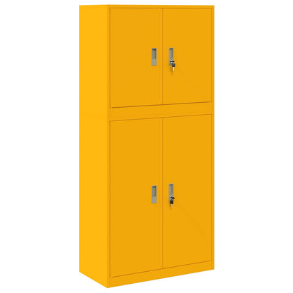 vidaXL Storage Cabinet 2 pcs Mustard Yellow 80 x 40 x 175 cm Steel 2