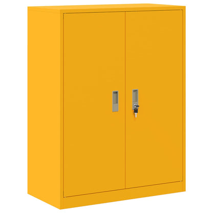 vidaXL Storage Cabinet 2 pcs Mustard Yellow 80 x 40 x 175 cm Steel 6