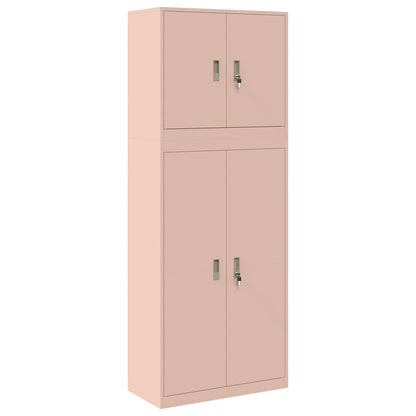vidaXL Storage Cabinet 2 pcs Pink 80 x 40 x 210 cm Steel Lockable 2
