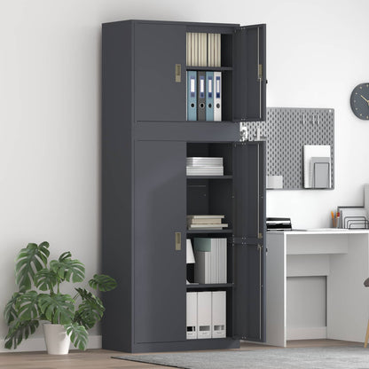 vidaXL Storage Cabinet 2 pcs Anthracite 80 x 40 x 210 cm Steel 1