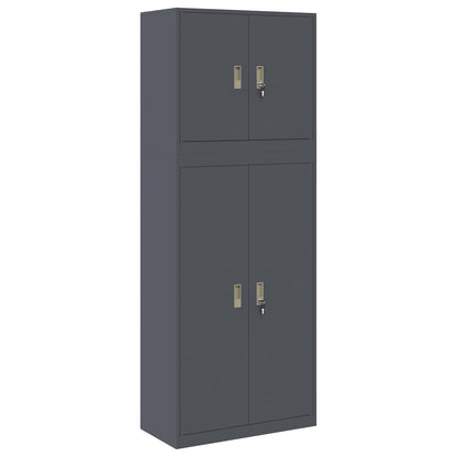vidaXL Storage Cabinet 2 pcs Anthracite 80 x 40 x 210 cm Steel 2