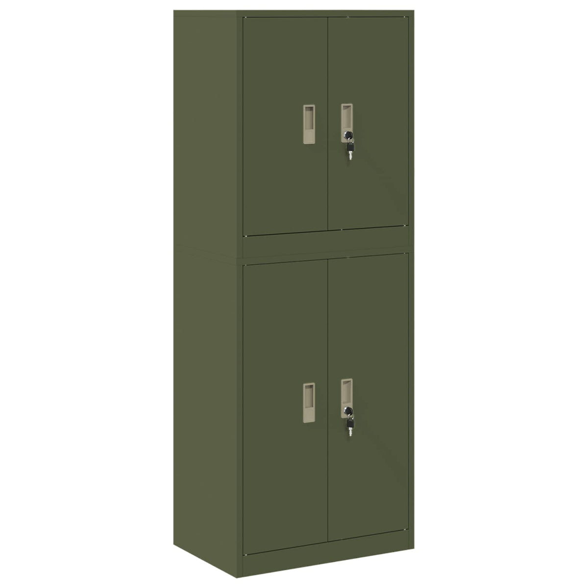 vidaXL Storage Cabinet 2 pcs Olive Green 60 x 40 x 160 cm Steel 2