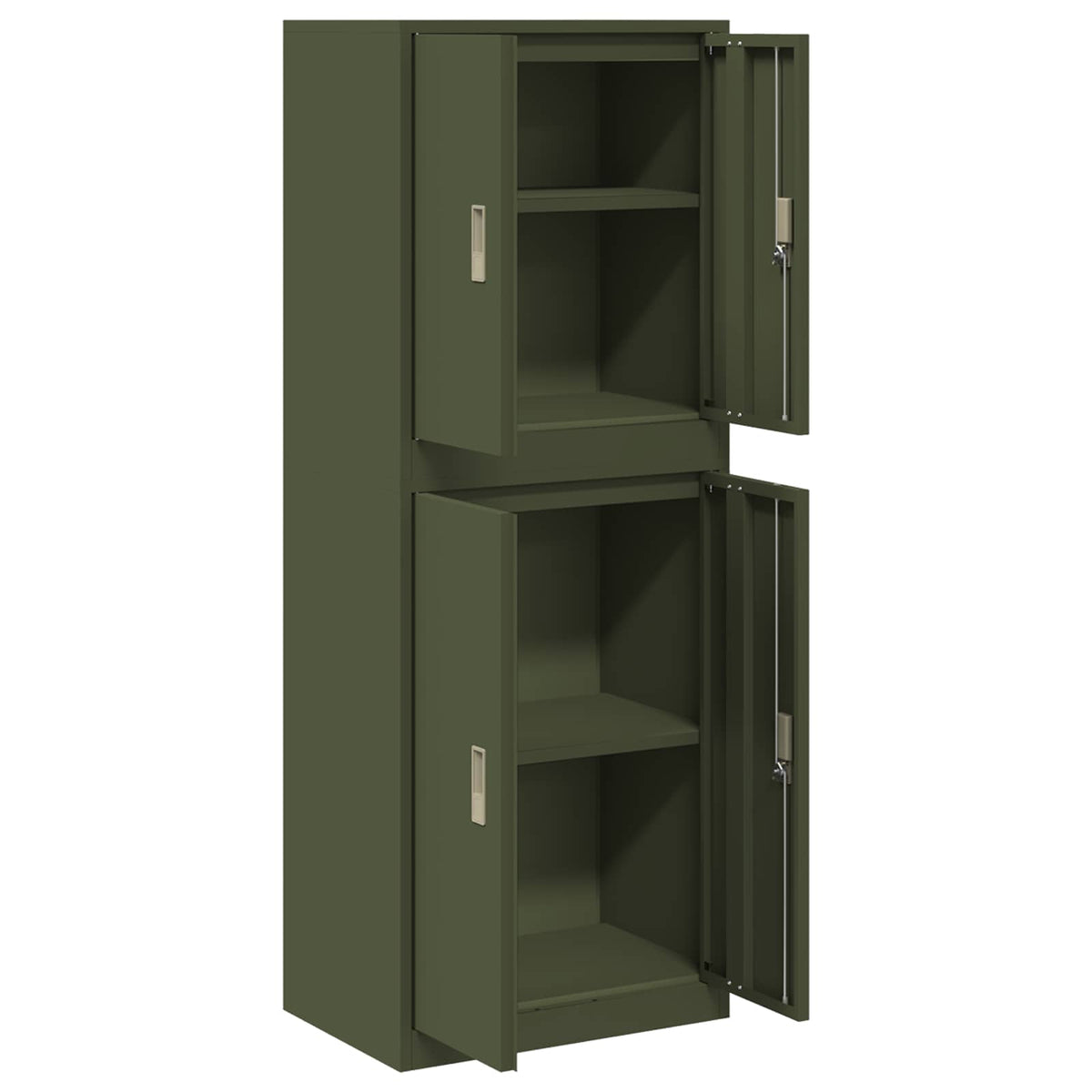 vidaXL Storage Cabinet 2 pcs Olive Green 60 x 40 x 160 cm Steel 5