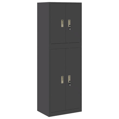 vidaXL Storage Cabinet 2 pcs Black 60 x 40 x 175 cm Steel Lockable 2