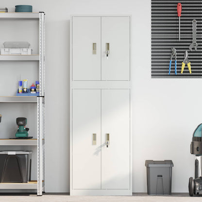 vidaXL Storage Cabinet 2 pcs White 60 x 40 x 175 cm Steel Lockable 4