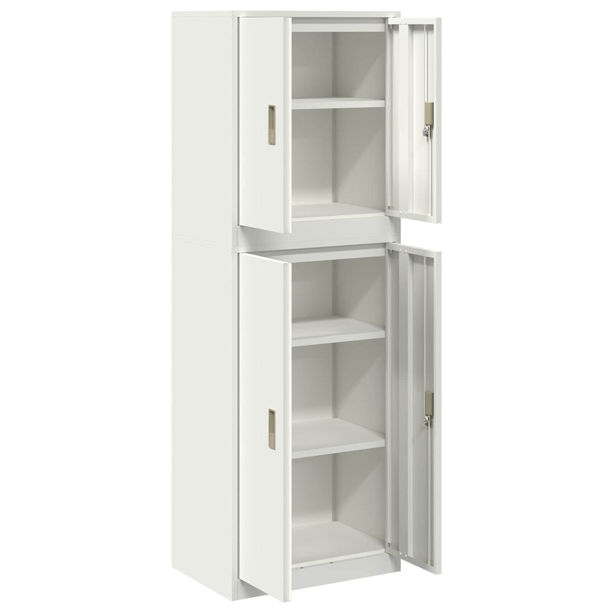 vidaXL Storage Cabinet 2 pcs White 60 x 40 x 175 cm Steel Lockable 5