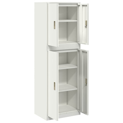 vidaXL Storage Cabinet 2 pcs White 60 x 40 x 175 cm Steel Lockable 5
