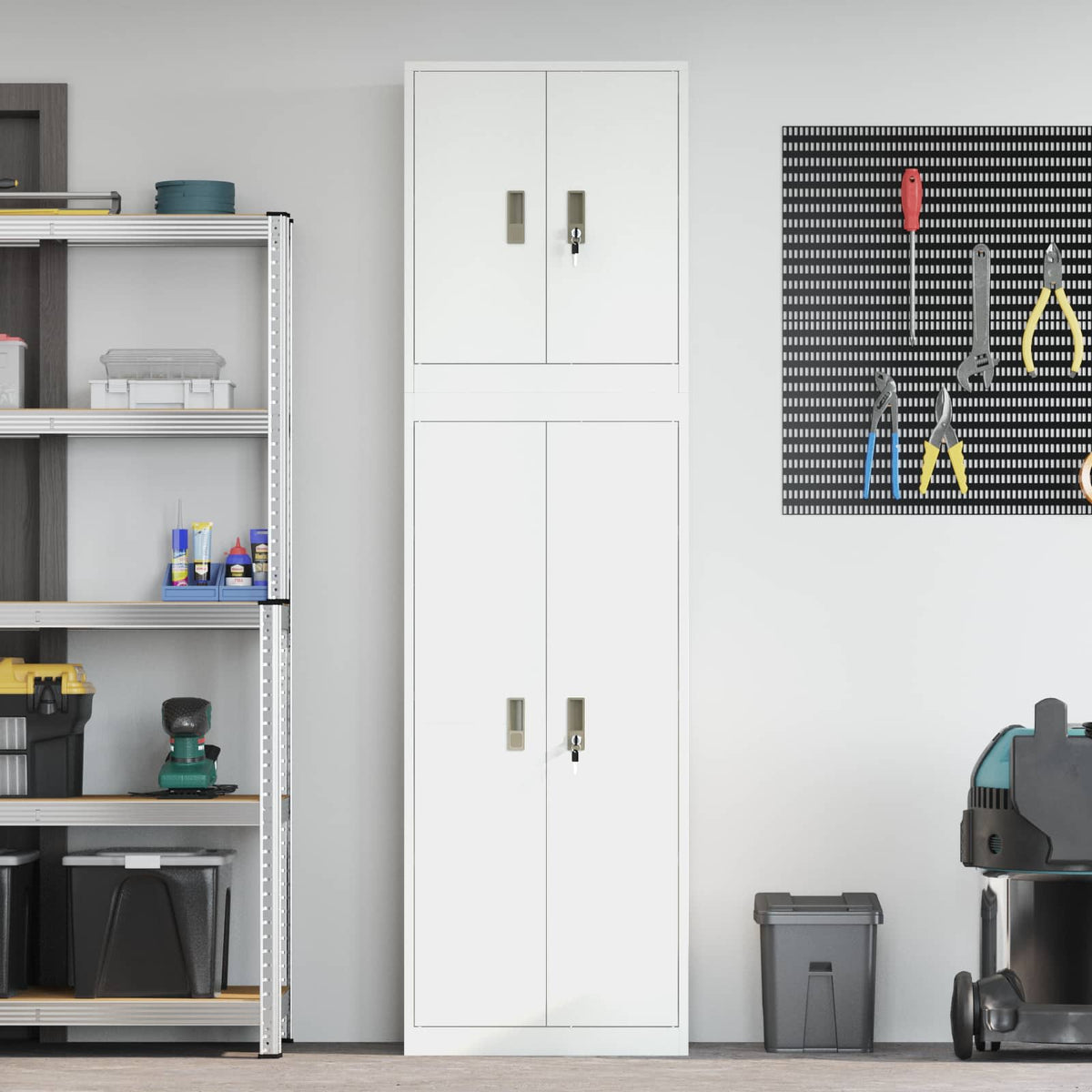 vidaXL Storage Cabinet 2 pcs 60 x 40 x 210 cm Steel Lockable 4