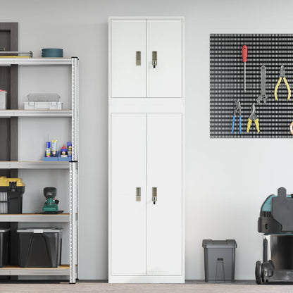vidaXL Storage Cabinet 2 pcs 60 x 40 x 210 cm Steel Lockable 4