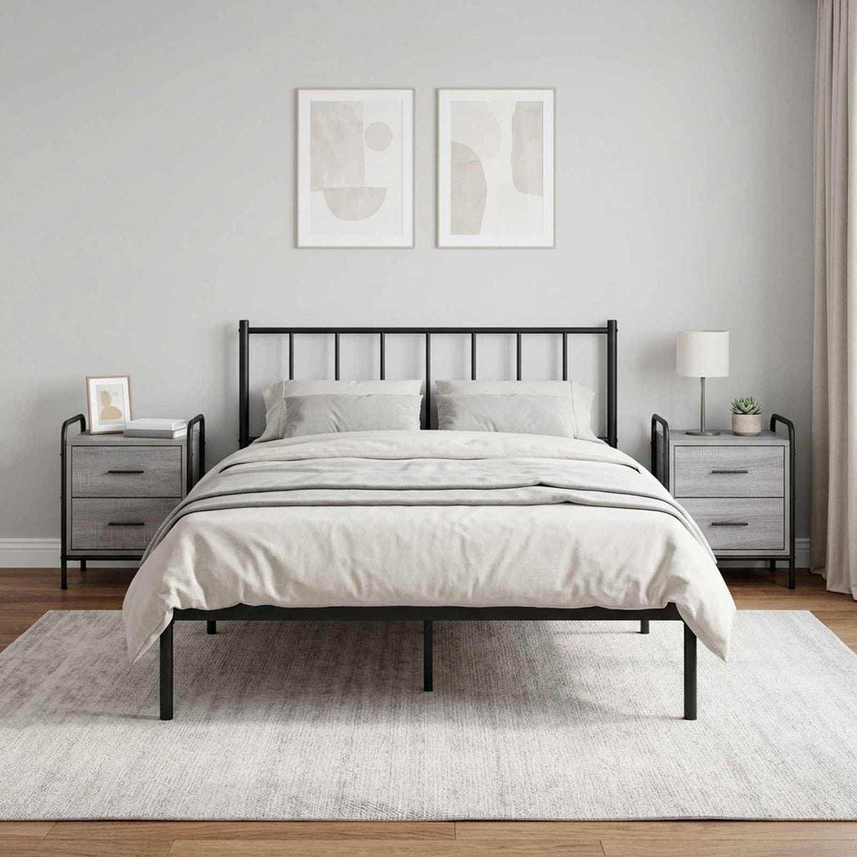 Bedside Cabinet 40 x 30 x 50 cm Engineered Wood Grey sonoma 2
