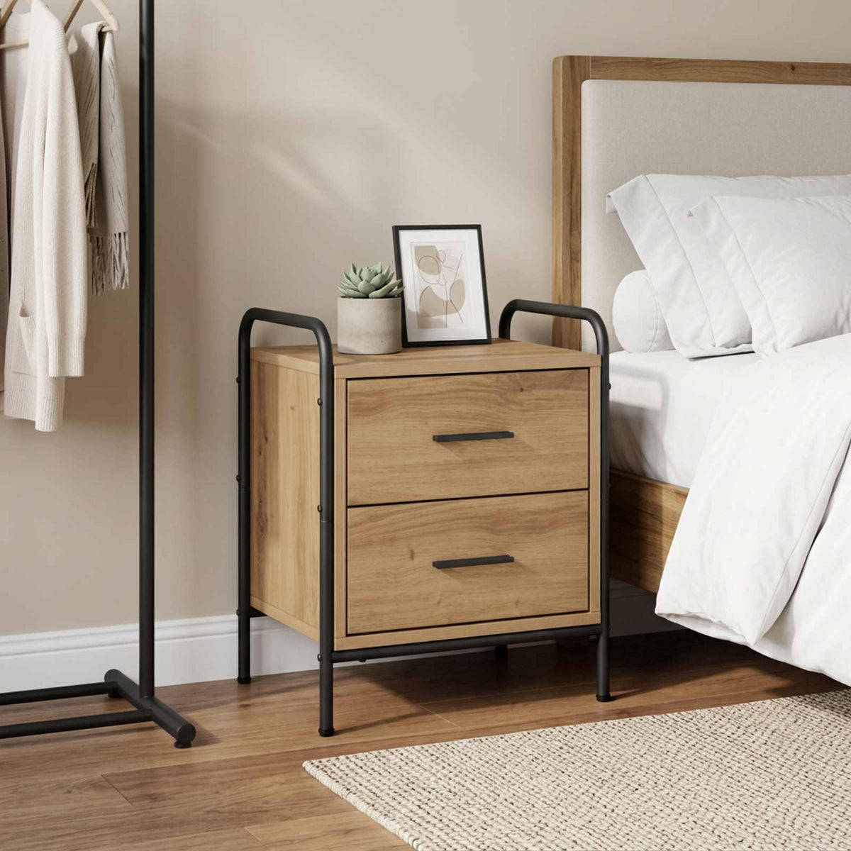 Bedside Cabinet 40 x 30 x 50 cm Engineered Wood Artisan oak 1