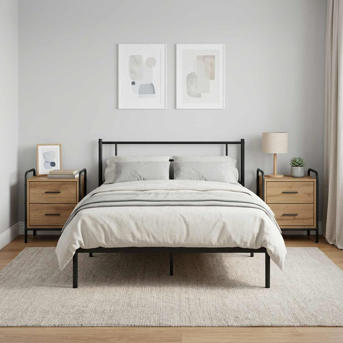 Bedside Cabinet 40 x 30 x 50 cm Engineered Wood Artisan oak 2