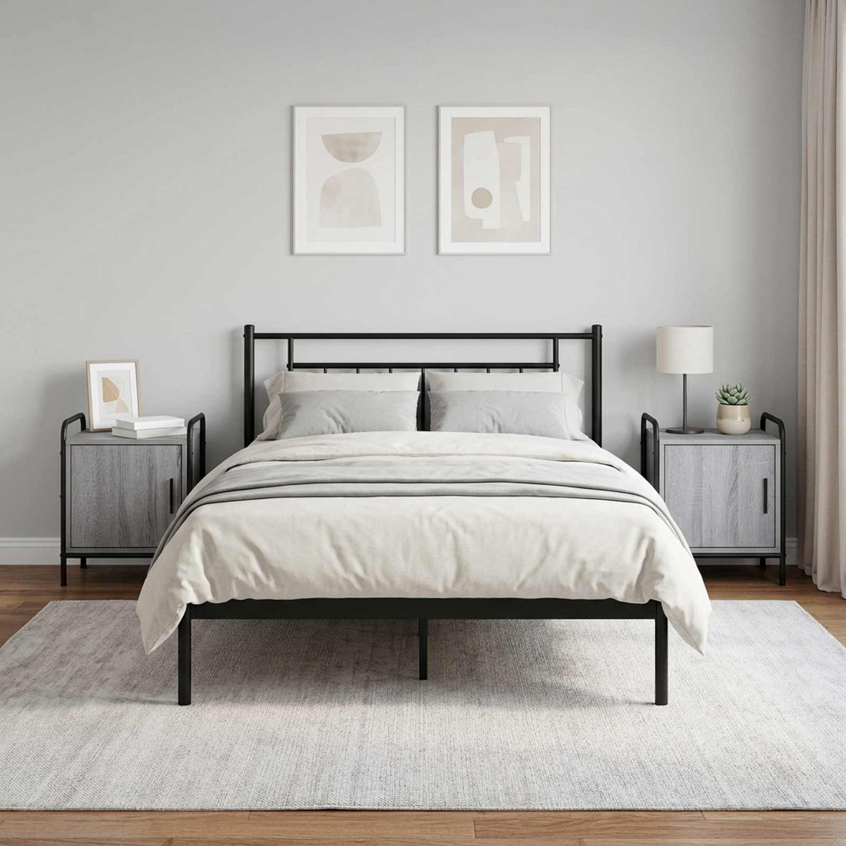 Bedside Cabinet 40 x 30 x 50 cm Engineered Wood Grey sonoma