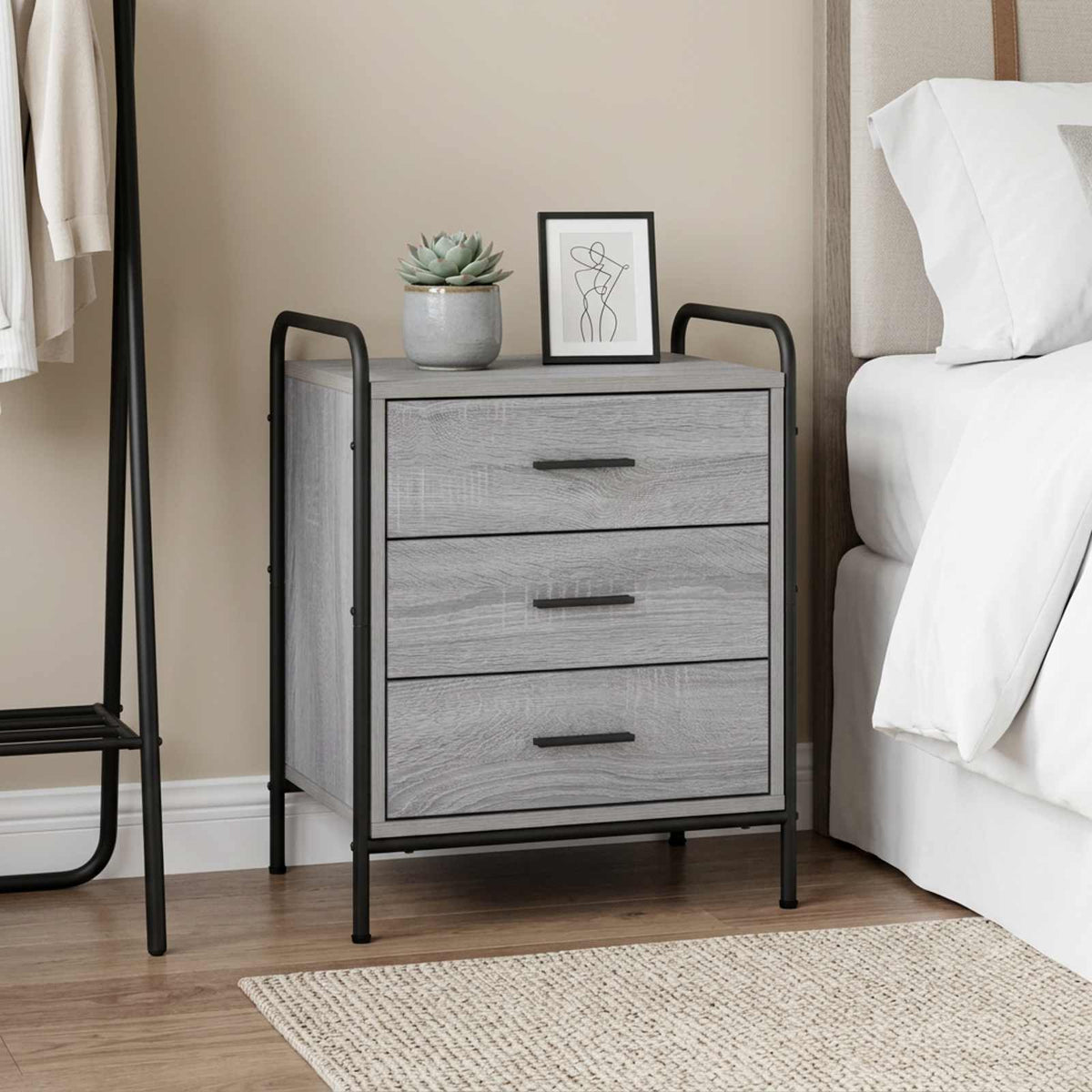 Bedside Cabinet 48 x 36.5 x 60 cm Grey sonoma 1