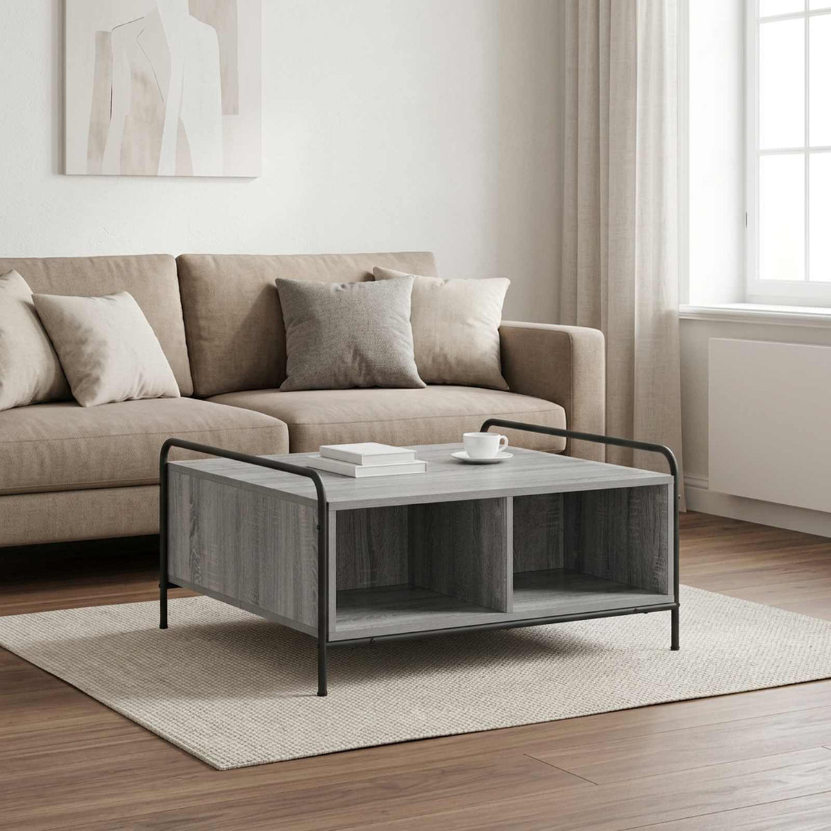 Coffee Table Engineered Wood Grey sonoma 80 cm 80 cm
