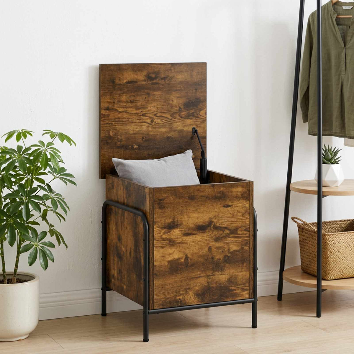 Storage Box Engineered Wood 40.5 x 40 x 49.5 cm Smoked oak
