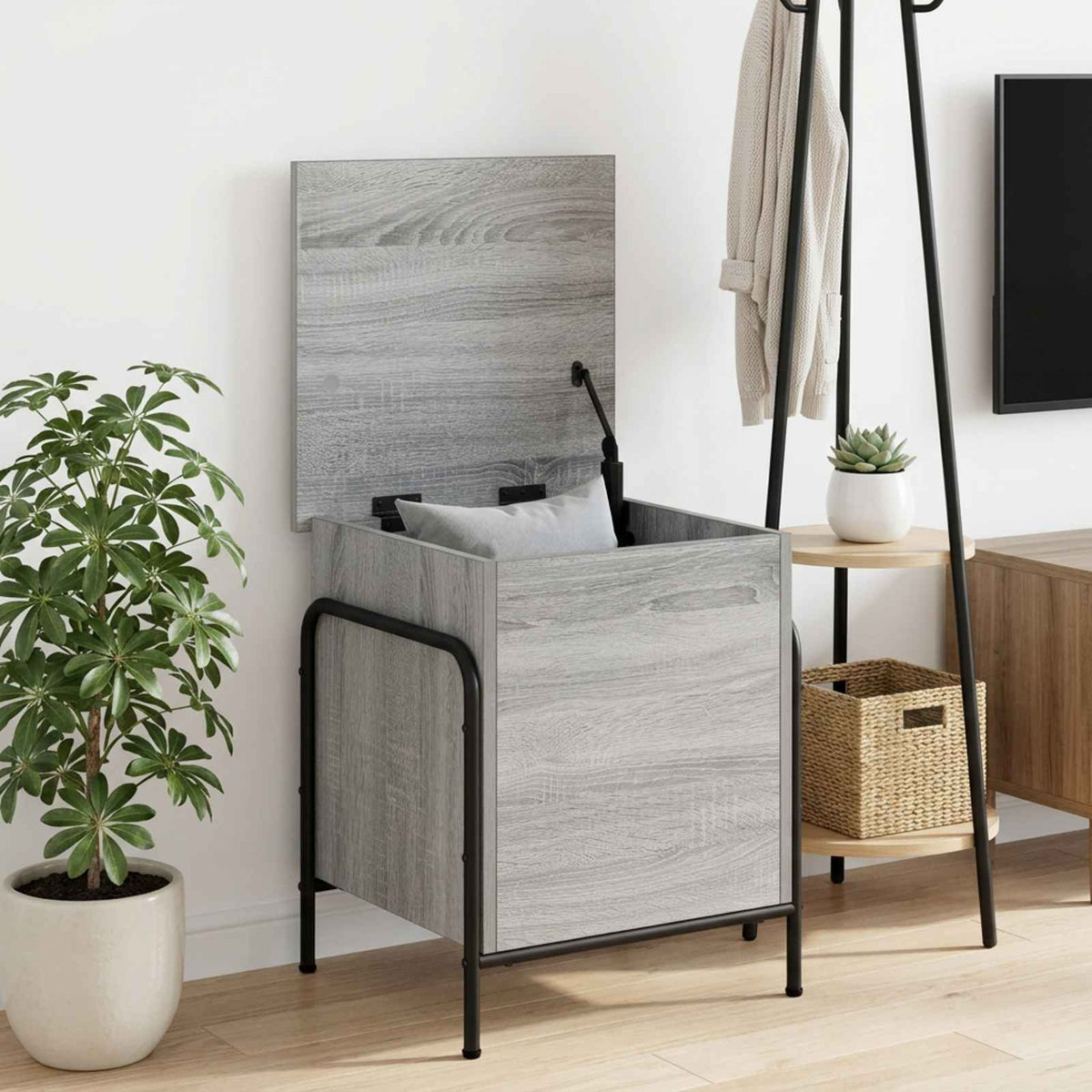 Storage Box Engineered Wood 40.5 x 40 x 49.5 cm Grey sonoma