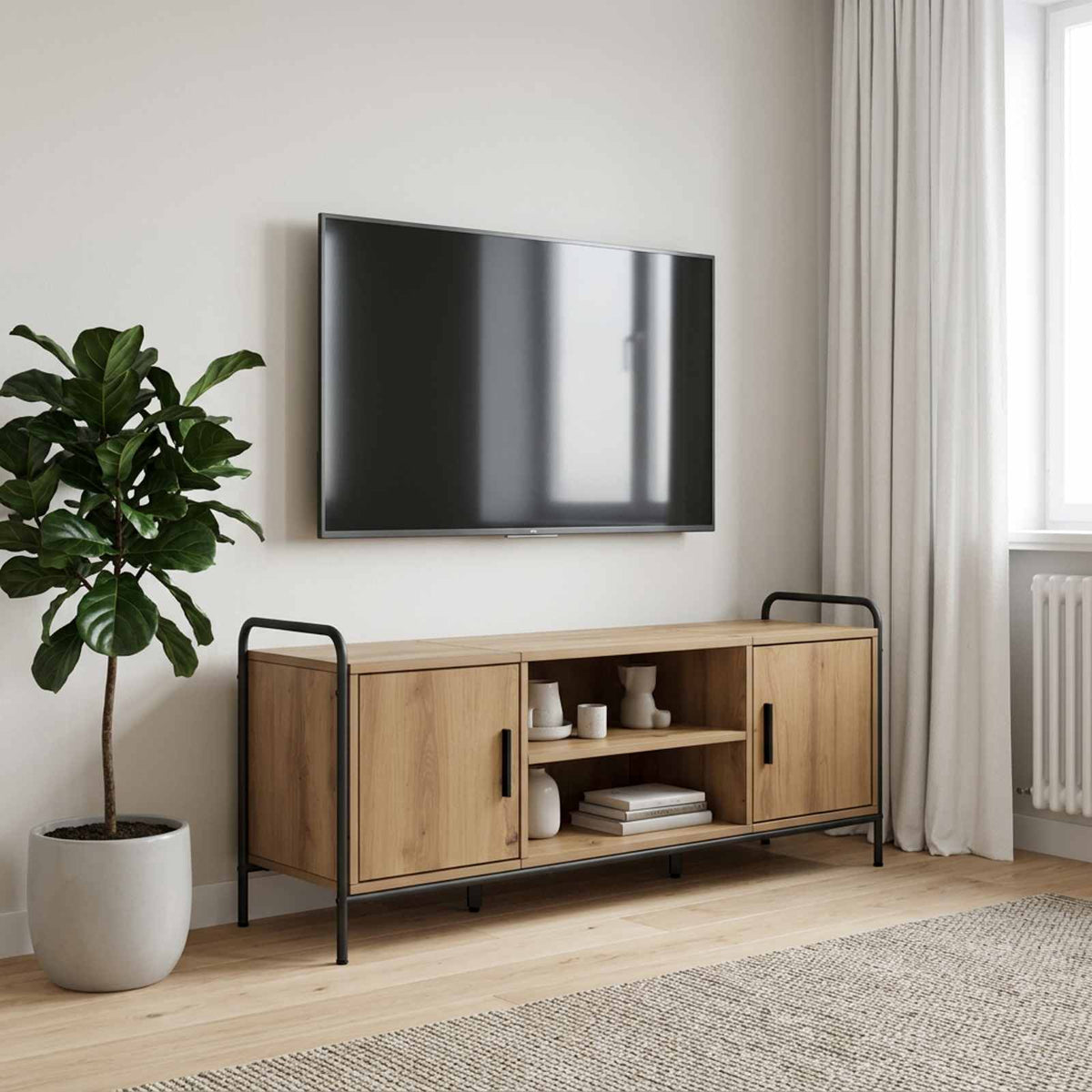 TV Cabinet 119 x 33 x 50 cm Artisan oak