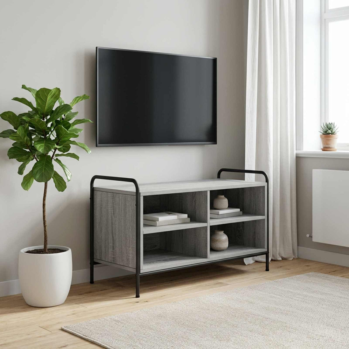 TV Cabinet Engineered Wood Depth 39.5 cm Grey sonoma 80 cm