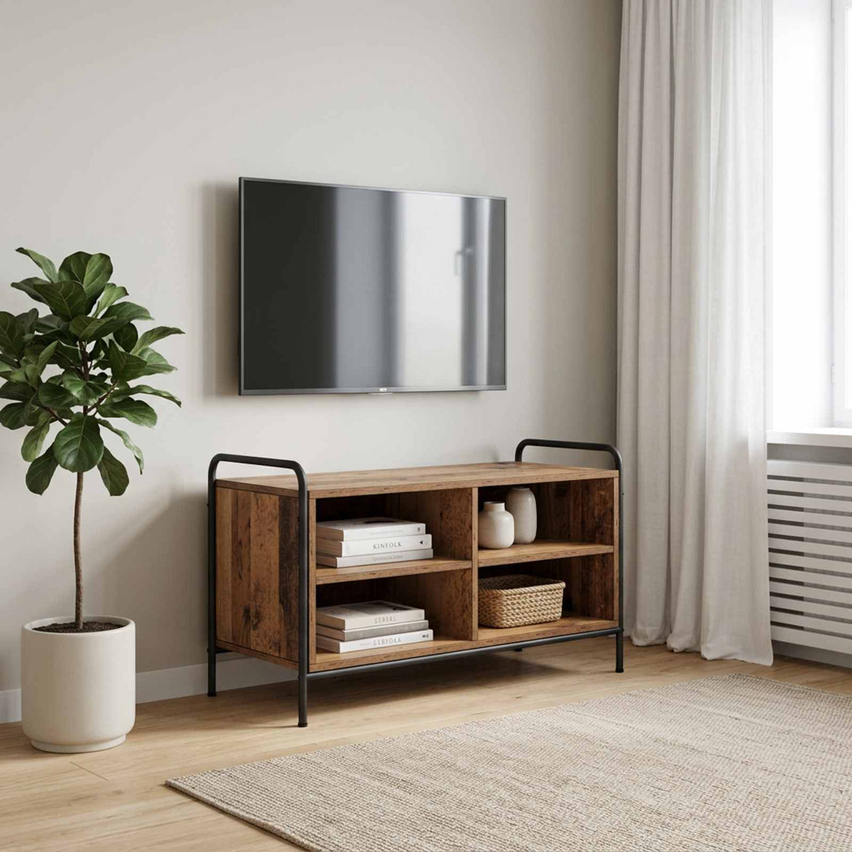 TV Cabinet Engineered Wood Depth 39.5 cm Old wood 80 cm