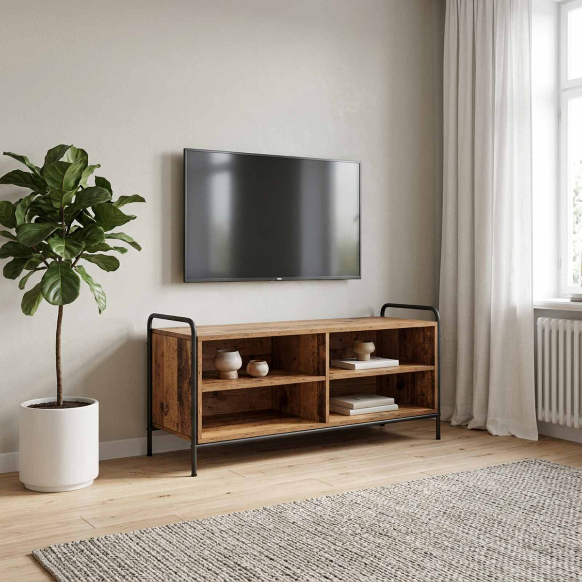 TV Cabinet Engineered Wood Depth 39.5 cm Old wood 100 cm