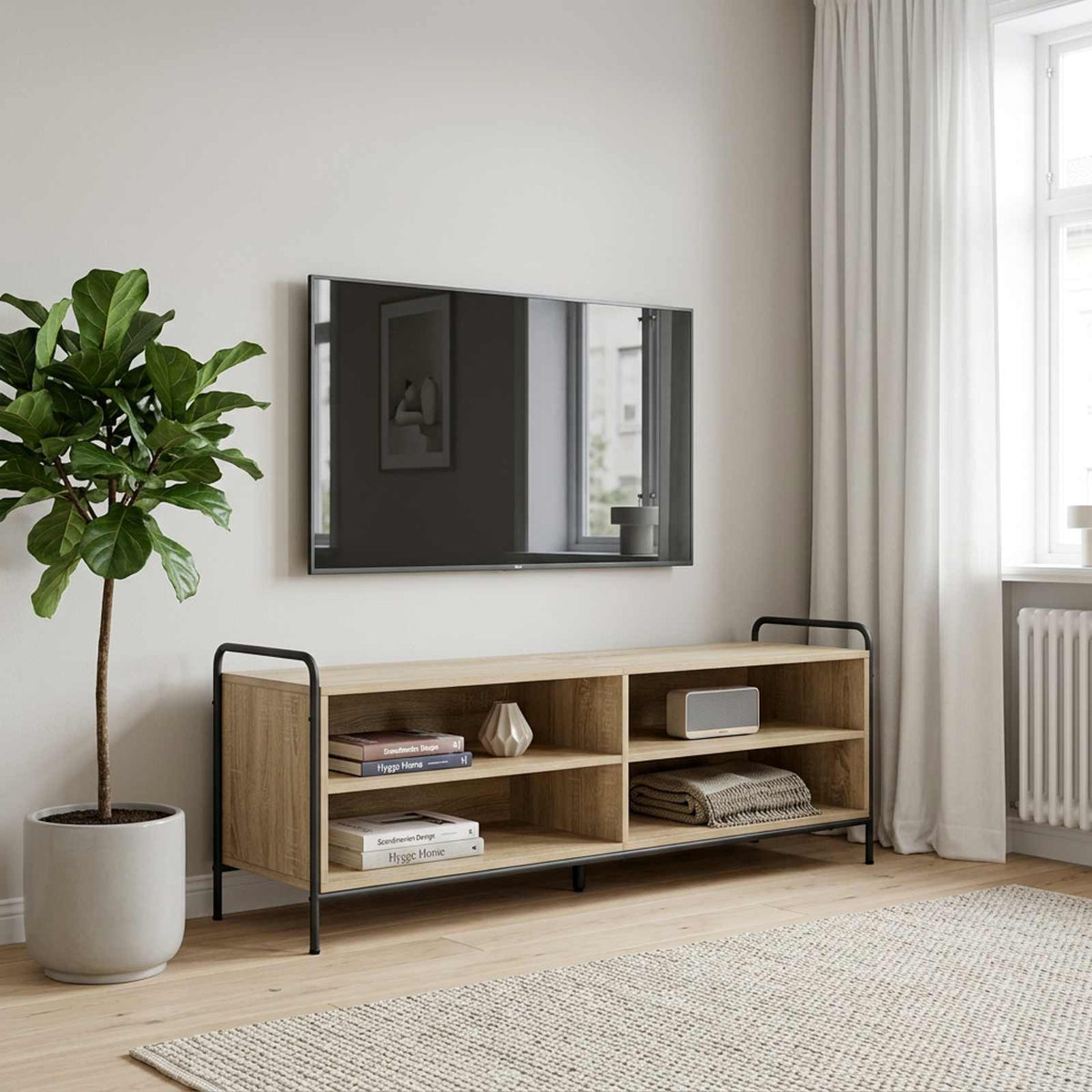 TV Cabinet Engineered Wood Depth 39.5 cm Sonoma oak 140 cm