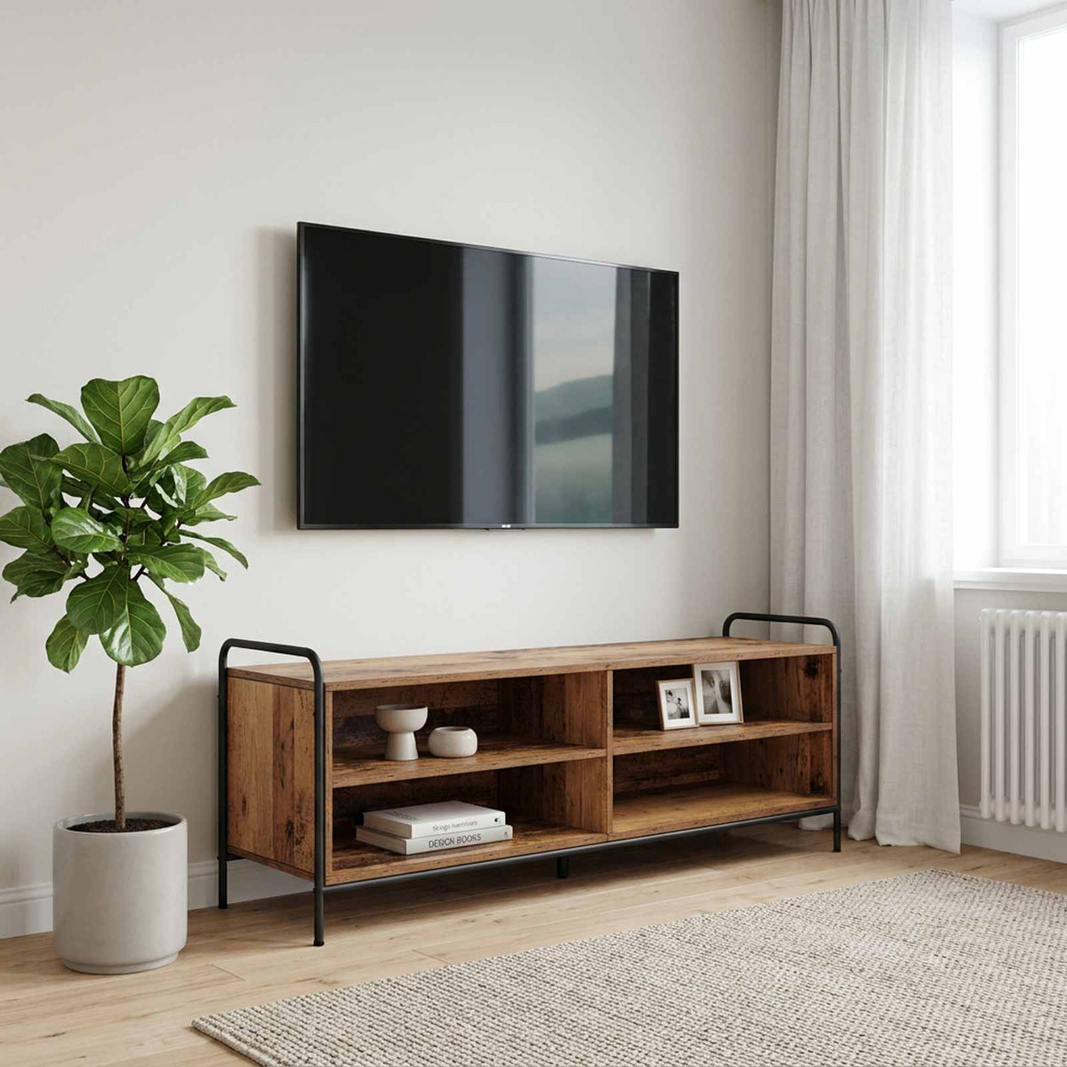 TV Cabinet Engineered Wood Depth 39.5 cm Old wood 140 cm