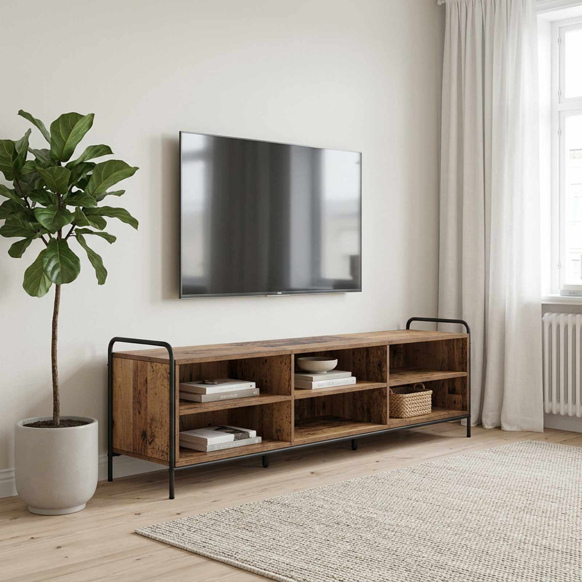 TV Cabinet 167.5 x 36.5 x 50 cm Engineered Wood Old wood