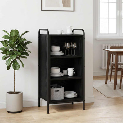 Sideboard 40 x 33 x 80.5 cm Engineered Wood with 2 Shelves Black oak