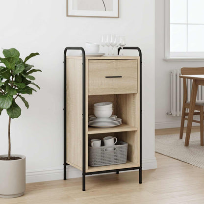 Sideboard 40 x 33 x 80.5 cm Engineered Wood with 1 Drawer & 1 Shelf Sonoma oak