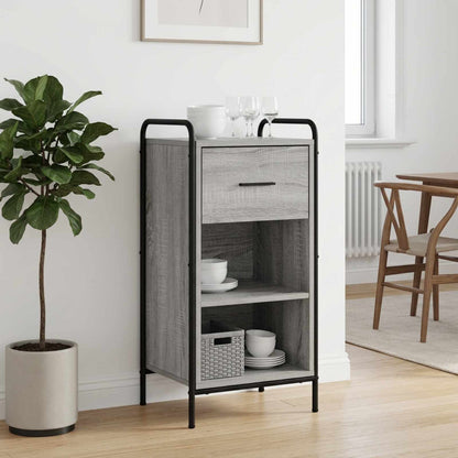 Sideboard 40 x 33 x 80.5 cm Engineered Wood with 1 Drawer & 1 Shelf Grey sonoma