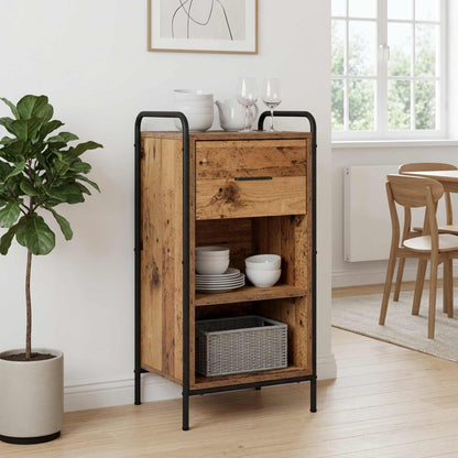 Sideboard 40 x 33 x 80.5 cm Engineered Wood with 1 Drawer & 1 Shelf Old wood