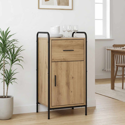 Sideboard 40 x 33 x 80.5 cm Engineered Wood with 1 Drawer & 1 Door Artisan oak