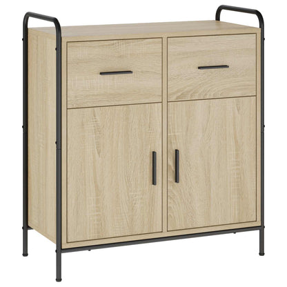 Sideboard 73 x 33 x 81 cm Engineered Wood with 2 Drawers & 2 Doors Sonoma oak