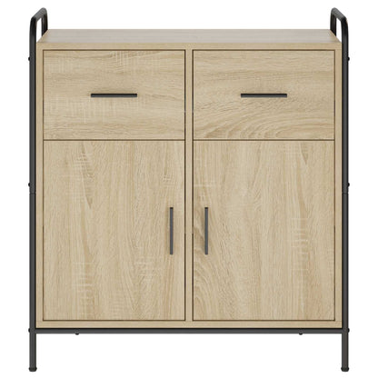 Sideboard 73 x 33 x 81 cm Engineered Wood with 2 Drawers & 2 Doors Sonoma oak