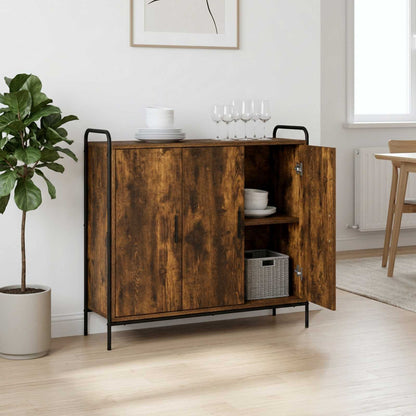 Sideboard 98.5 x 33 x 81 cm Engineered Wood Smoked oak with 3 doors