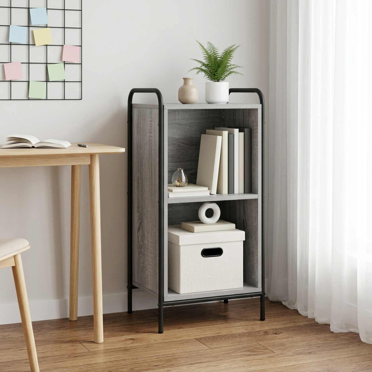 Book Cabinet Engineered Wood Width 43 cm Grey sonoma 80 cm