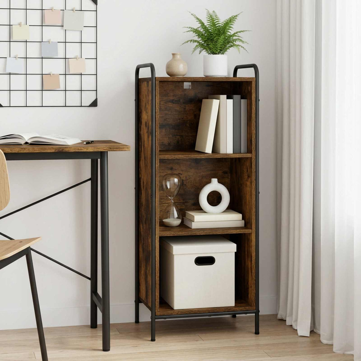 Book Cabinet Engineered Wood Width 43 cm Smoked oak 111 cm