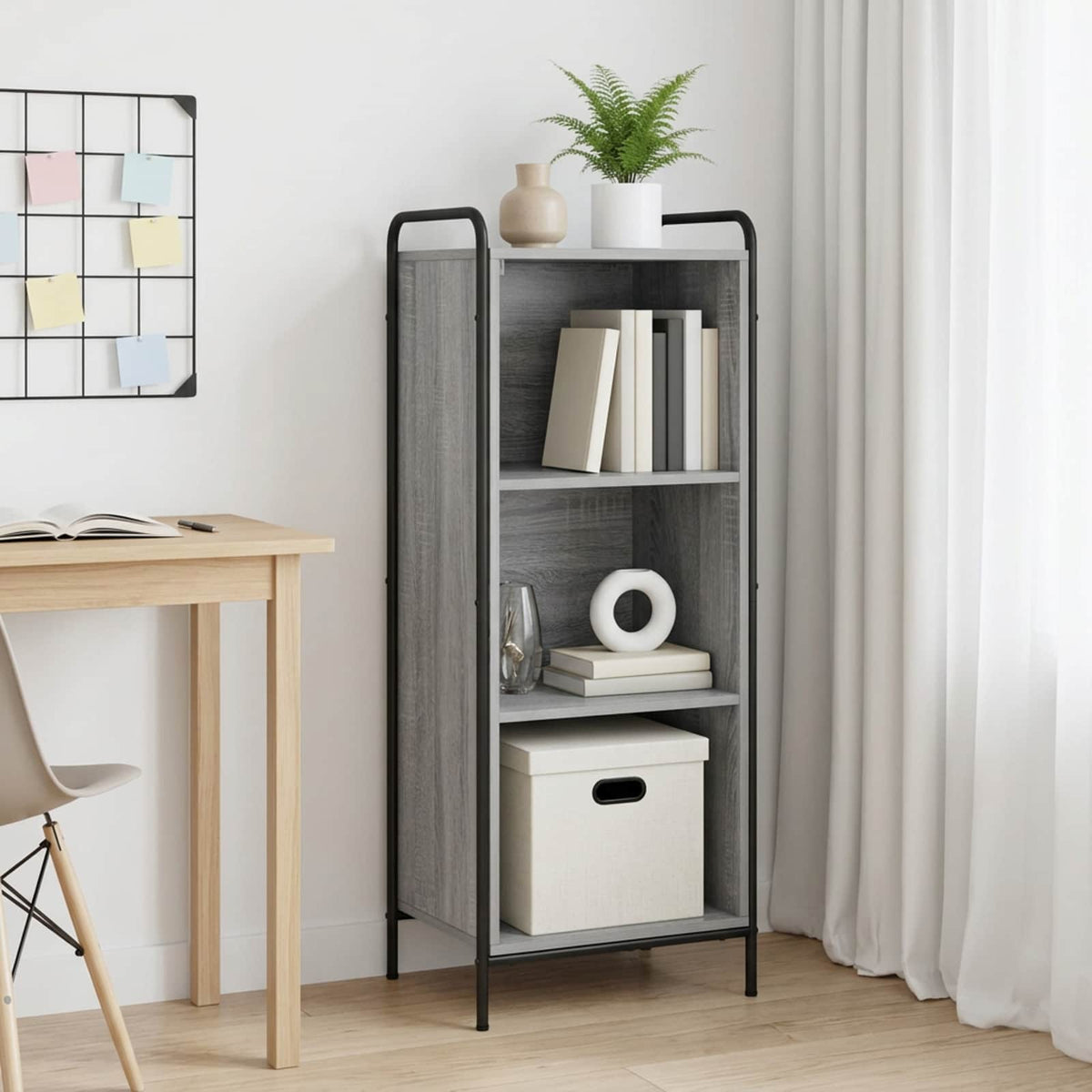 Book Cabinet Engineered Wood Width 43 cm Grey sonoma 111 cm