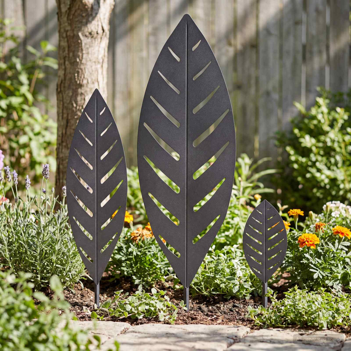Garden Stake 3 pcs 116.5 x 35 x 3 cm Steel Black