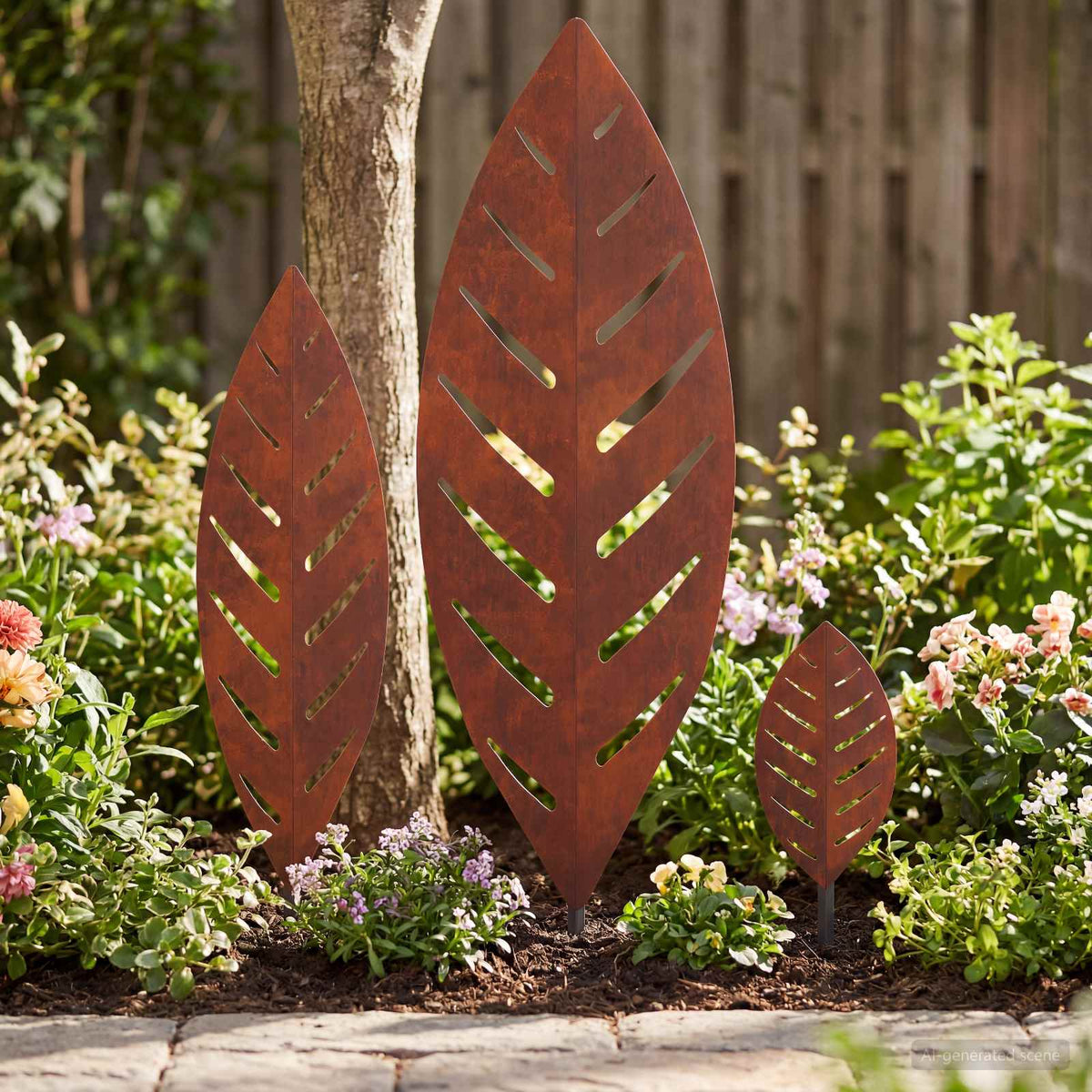 Garden Stake 3 pcs 116.5 x 35 x 3 cm Steel Weathering steel