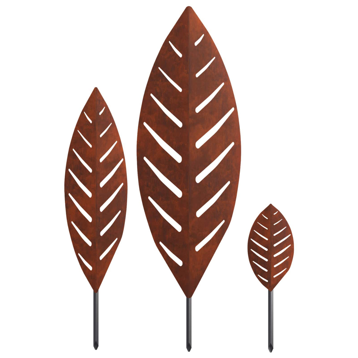 Garden Stake 3 pcs 116.5 x 35 x 3 cm Steel Weathering steel