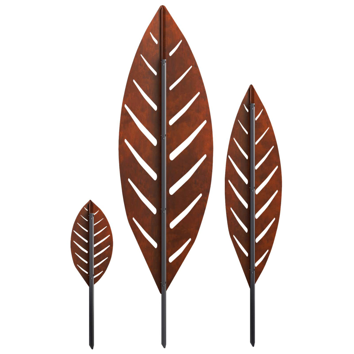 Garden Stake 3 pcs 116.5 x 35 x 3 cm Steel Weathering steel
