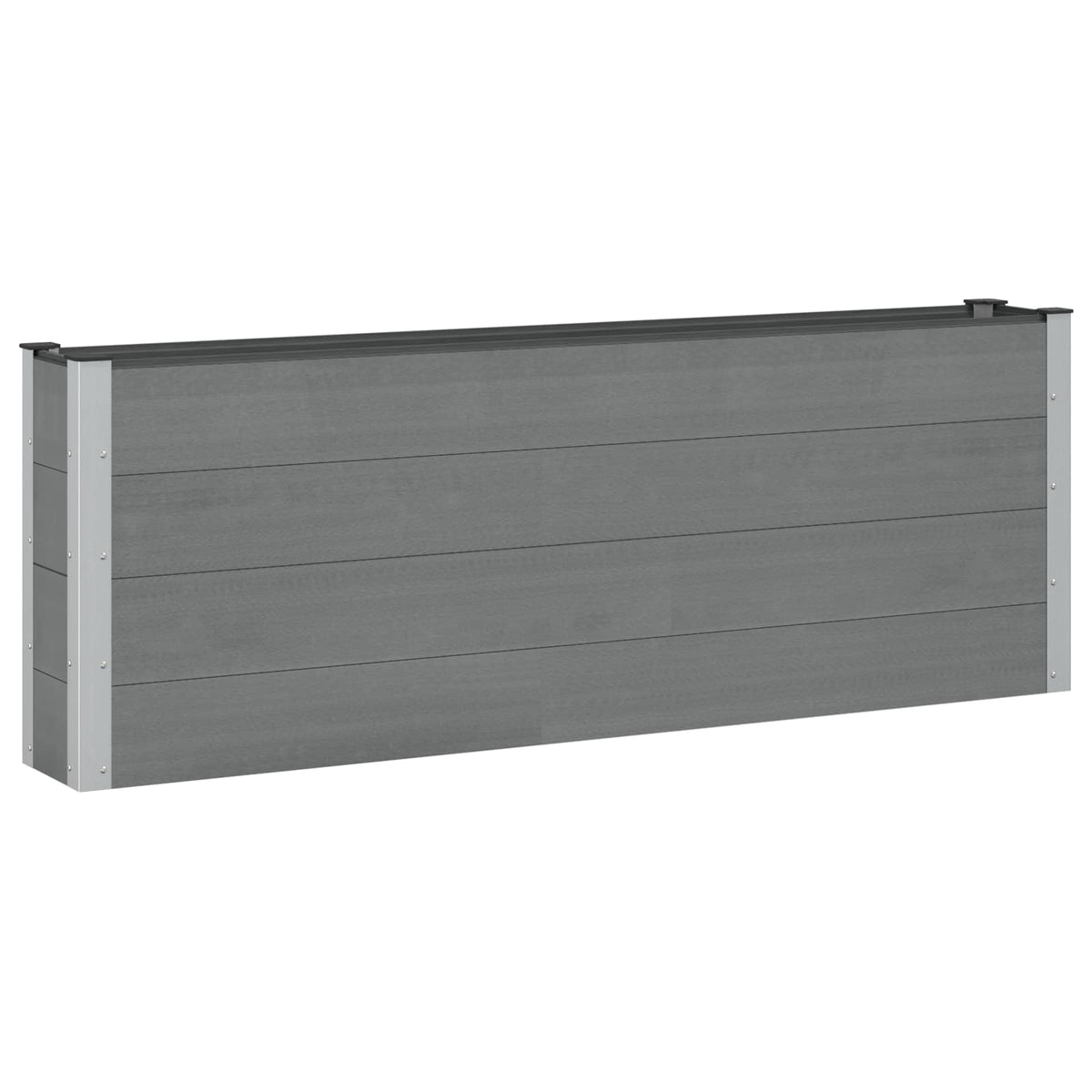 Garden Raised Bed WPC and Aluminium Grey Depth 30 cm 200 cm 72 cm