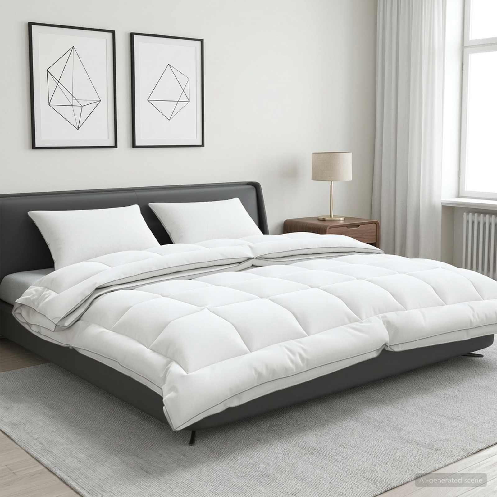 vidaXL Duvet and Pillow Set 3 pcs 240x260 cm 4 Seasons 140+220 GSM 1