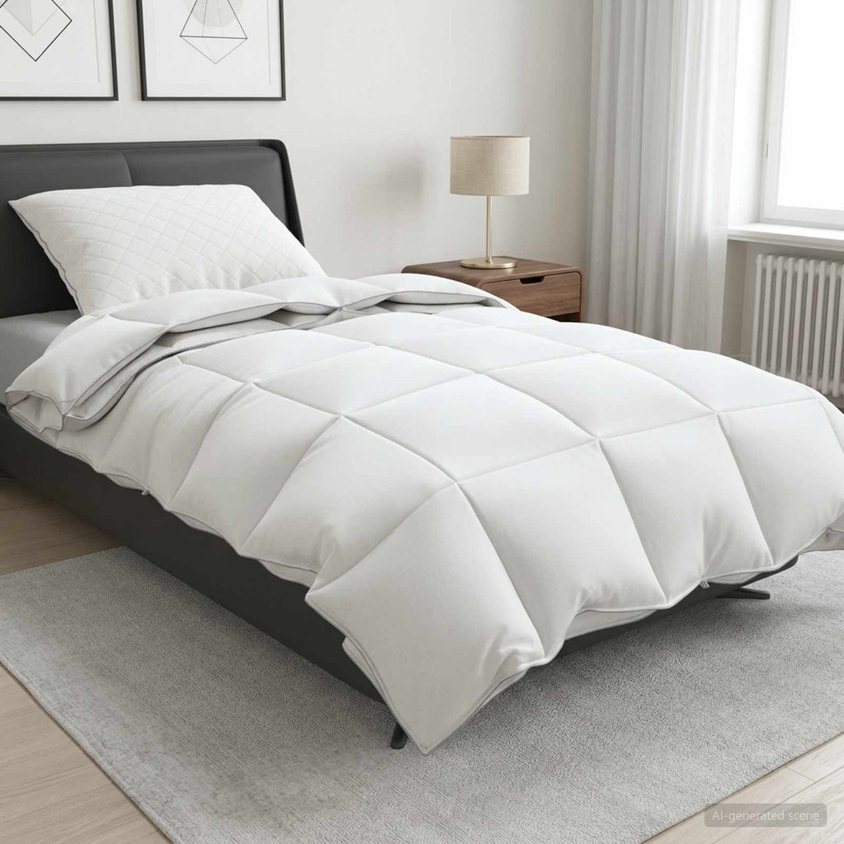 vidaXL Duvet FULDA 135 x 200 cm 4 Seasons 310 GSM 90% Goose Down White 1