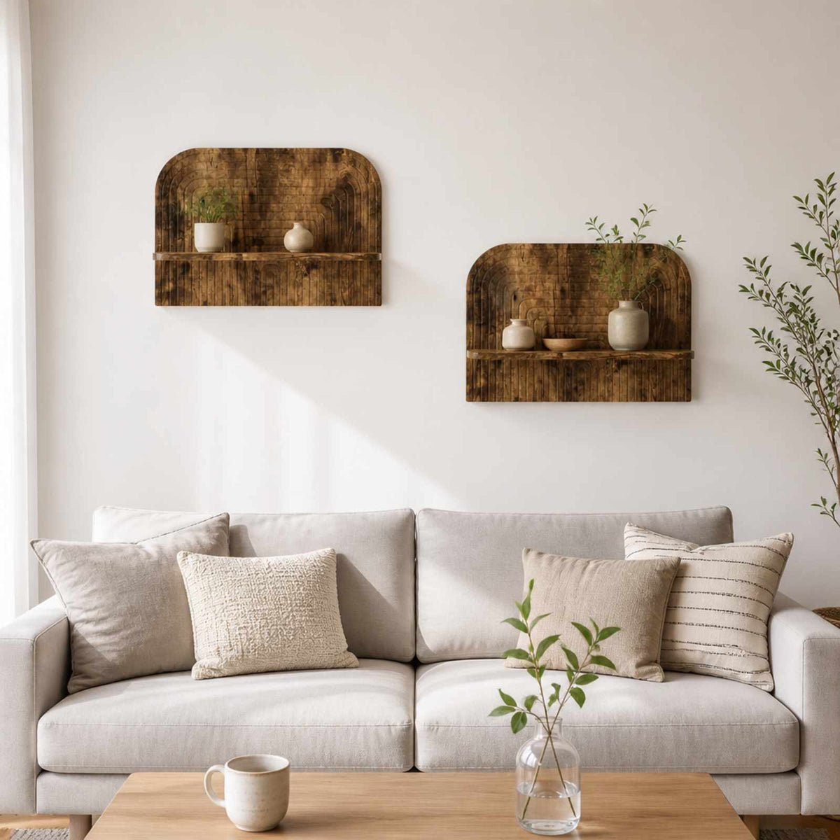 Wall Shelf 2 pcs 60 x 13.5 x 37.5 cm Engineered Wood Smoked oak